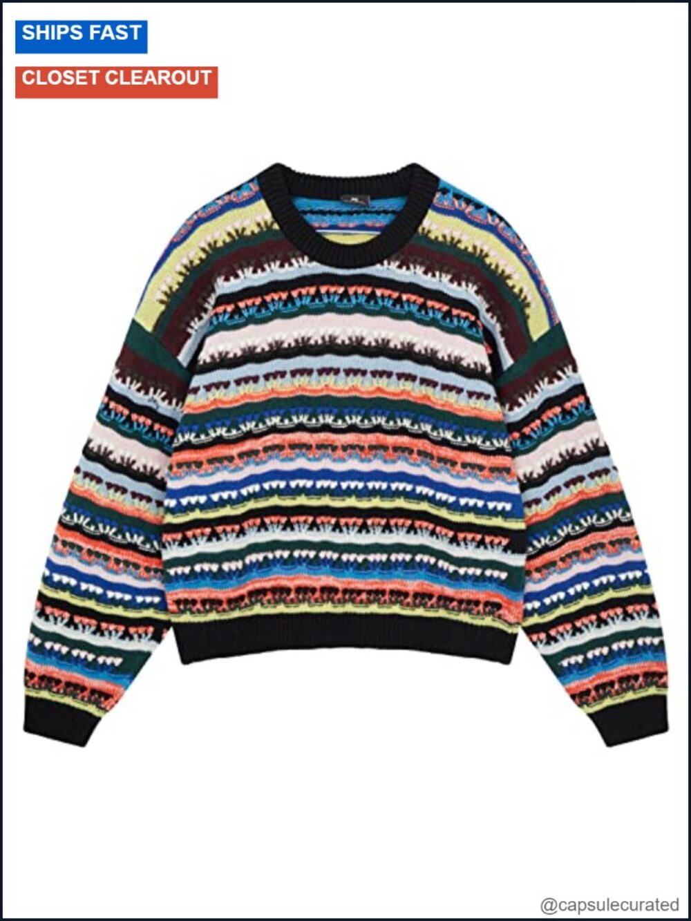 Knitted Pullover Sweater Crew Neck Long Sleeve Rayon Blend